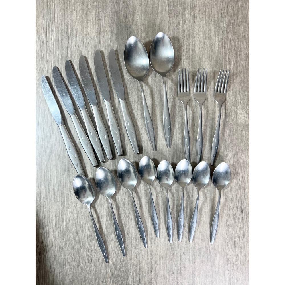 Vintage Stegor Gorham Dart pattern stainless USA Flatware Mid Century Modern
